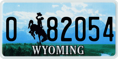 WY license plate 082054