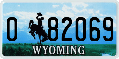 WY license plate 082069