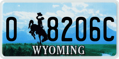 WY license plate 08206C