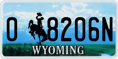 WY license plate 08206N