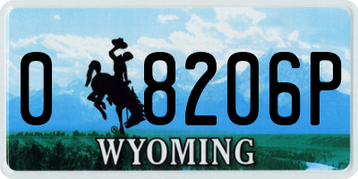 WY license plate 08206P