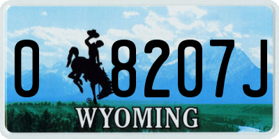 WY license plate 08207J