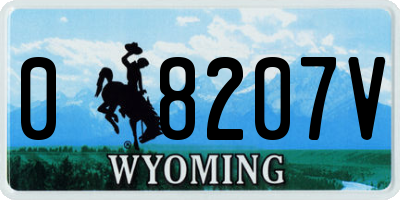 WY license plate 08207V