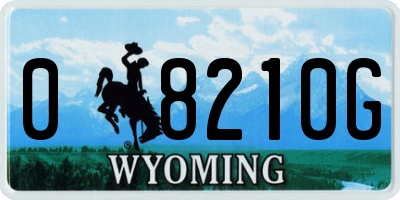 WY license plate 08210G