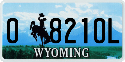 WY license plate 08210L