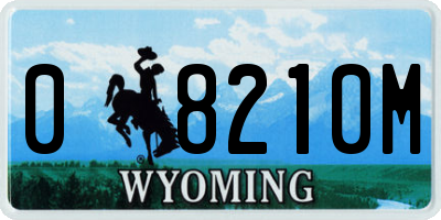 WY license plate 08210M
