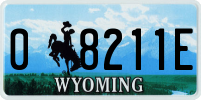 WY license plate 08211E