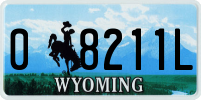 WY license plate 08211L