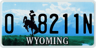 WY license plate 08211N