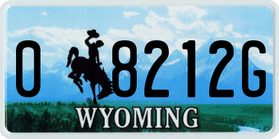 WY license plate 08212G