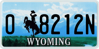 WY license plate 08212N