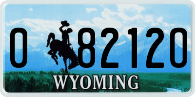 WY license plate 08212O