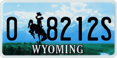 WY license plate 08212S