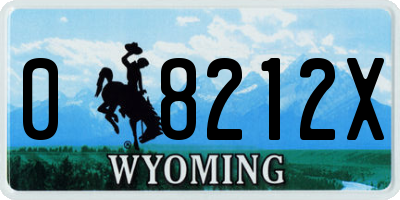 WY license plate 08212X
