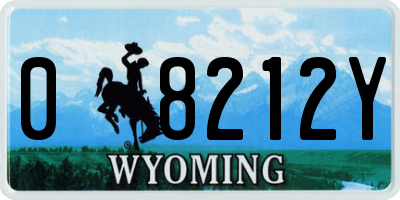 WY license plate 08212Y