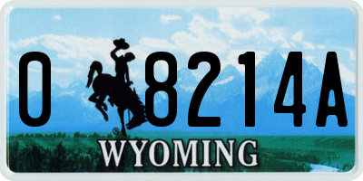 WY license plate 08214A
