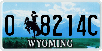 WY license plate 08214C