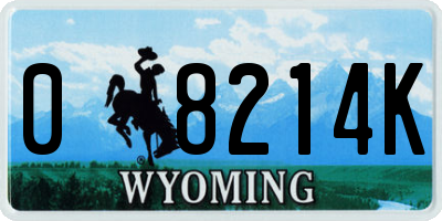 WY license plate 08214K