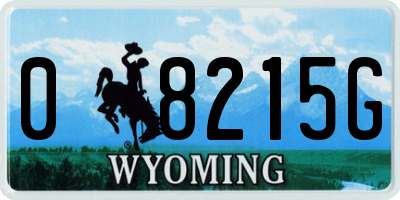 WY license plate 08215G