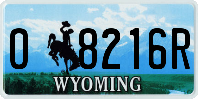 WY license plate 08216R