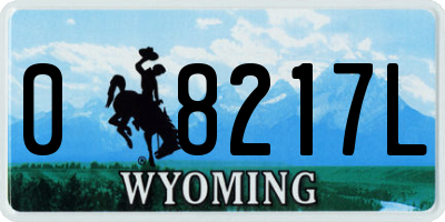 WY license plate 08217L