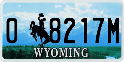WY license plate 08217M