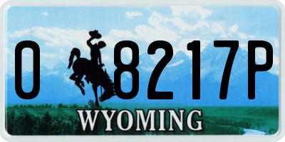 WY license plate 08217P