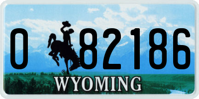 WY license plate 082186