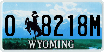 WY license plate 08218M