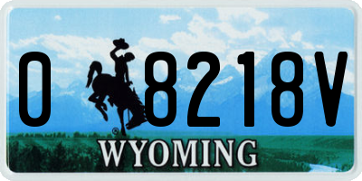 WY license plate 08218V