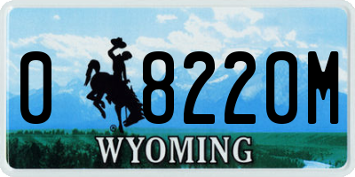 WY license plate 08220M