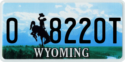 WY license plate 08220T