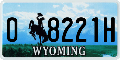 WY license plate 08221H