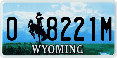 WY license plate 08221M