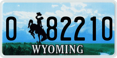 WY license plate 08221O