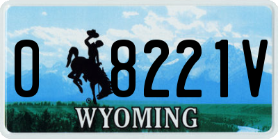 WY license plate 08221V
