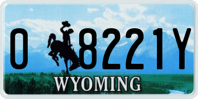 WY license plate 08221Y