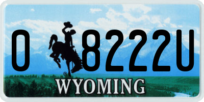 WY license plate 08222U