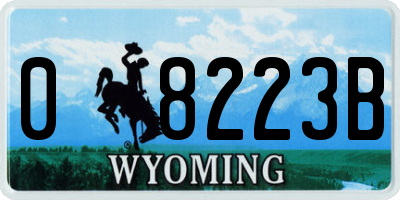 WY license plate 08223B