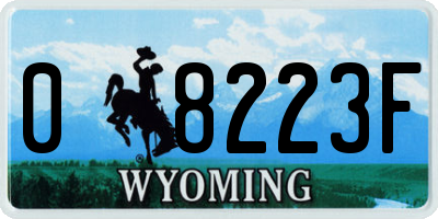 WY license plate 08223F