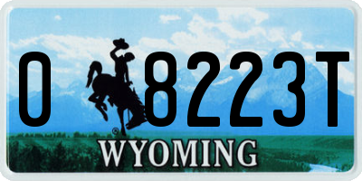 WY license plate 08223T