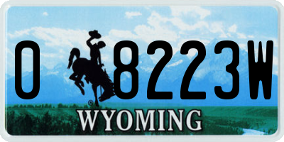 WY license plate 08223W