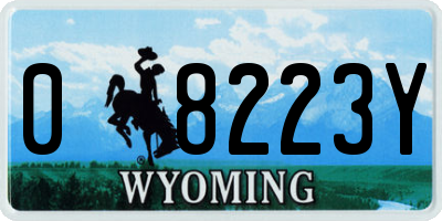 WY license plate 08223Y