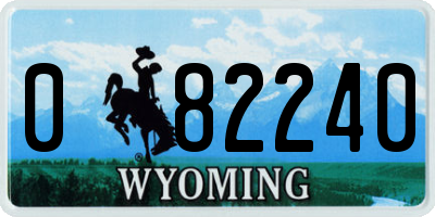 WY license plate 082240