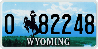 WY license plate 082248