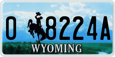 WY license plate 08224A