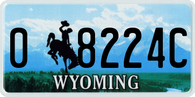 WY license plate 08224C