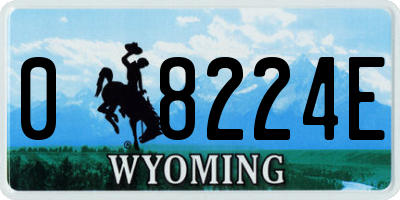 WY license plate 08224E