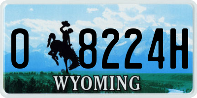 WY license plate 08224H