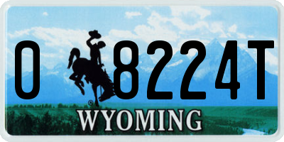 WY license plate 08224T